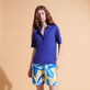 女士纯色 Polo 衫 Neptune blue 细节视图2
