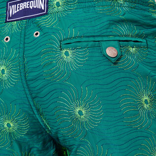 Bañador bordado con estampado Hypno Shell para hombre de edición limitada Linden detalles vista 1