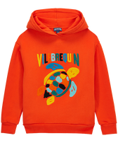 Boys Embroidered Sweatshirt Tortue Tomato front view