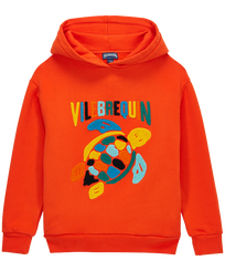 Boys Embroidered Sweatshirt Tortue Tomato front view
