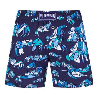 Hermit Crabs Stretch-Badeshorts für Jungen Marineblau Rückansicht