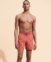 Men Swim Trunks Embroidered Marché Provencal - Limited Edition Tomette front worn view