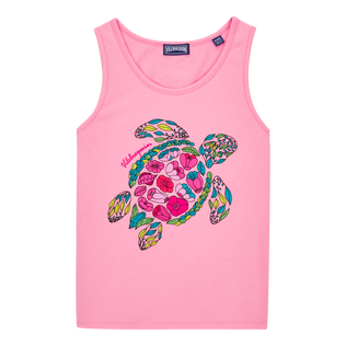 Top sin mangas con estampado Provencal Turtle para niña Caramelo vista frontal