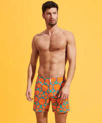 Bañador elástico con cintura plana y estampado Poulpes Neon para hombre Tropezian green vista frontal desgastada