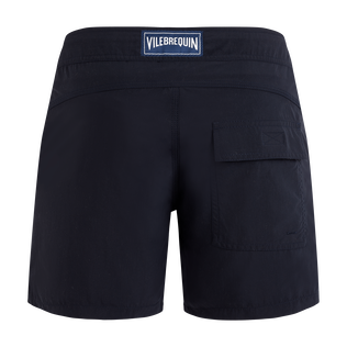 Stretch-Badeshorts mit flachem Bund für Herren – Vilebrequin x Ines de la Fressange Marineblau Rückansicht