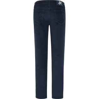 Pantaloni uomo a 5 tasche in velluto a coste 1500 righe Blu marine vista posteriore