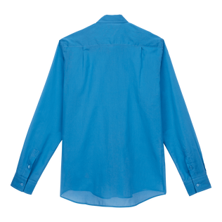 Camicia unisex leggera in voile di cotone tinta unita Calanque vista posteriore