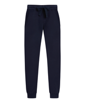 Men Jogger Cotton Pants Solid Navy front view