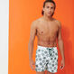 Men Swim Shorts Starfish Dance Flocked Glacier front worn view