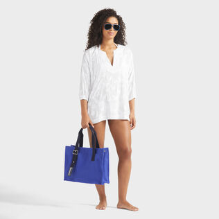Camisa de viscosa con estampado Disco Butterflies para mujer Blanco detalles vista 1
