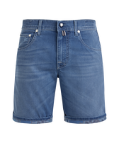 Bermudas vaqueras con cinco bolsillos y estampado Tropical Turtles para hombre Med denim w2 vista frontal