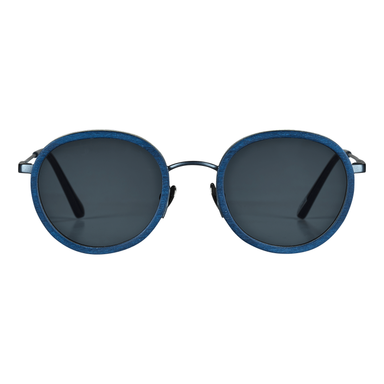 White Tulipwood Women And Men Sunglasses - Sunglasses - Victoire - Blue - Size OSFA - Vilebrequin