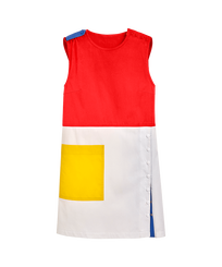 Robe sans manche femme multicolore - Vilebrequin x JCC+ - Edition limitée Blanc vue de face