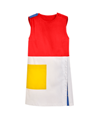 Mehrfarbiges ärmelloses Kleid für Damen – Vilebrequin x JCC+ – Limitierte Serie Weiss Vorderansicht