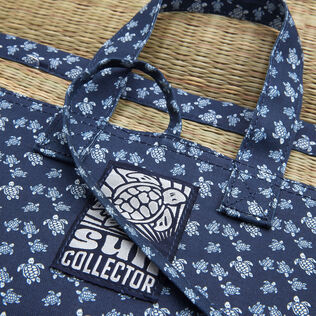 Raffia-Strandmatte – Sun Collector Marineblau Details Ansicht 2