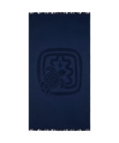 Toalla de algodón orgánico unisex de Vilebrequin x Inès de la Fressange Azul marino vista frontal