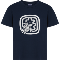 Women Organic Cotton T-Shirt - Vilebrequin x Ines de la Fressange Navy front view