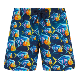 Piranhas Stretch-Badeshorts für Jungen Marineblau Vorderansicht