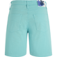 Women Stretch 5-Pockets Cotton Satin Bermuda Shorts Lagoon back view