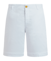 Solid Bermudashorts aus Tencel-Satin für Herren Weiss Vorderansicht