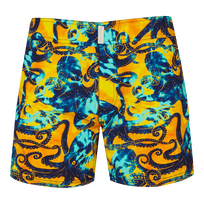 Men Stretch Swim Shorts Flat Belt Poulpes Tie and Dye Sun 正面图