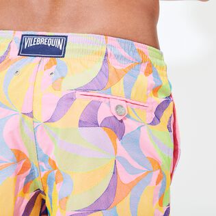 Men Swim Trunks Embroidered 1984 Invisible Fish - Limited Edition Pink polka details view 3