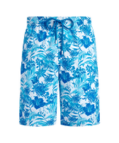 Bañador elástico largo con estampado Tahiti Flowers para hombre Blanco vista frontal
