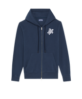 男士 Turtle 全拉链棉质开衫 Navy 正面图