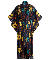 Women Silk Kimono Blurred Navy front view