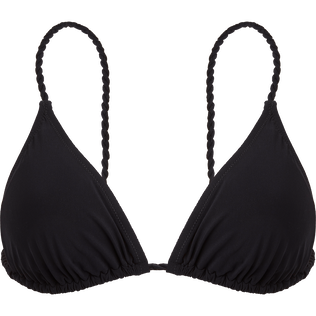 Haut de maillot de bain triangle femme Tresses Noir vue de face