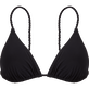 Women Rope Triangle Bikini Top Tresses Black front view