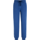 Pantalón de chándal en algodón de color liso para hombre Mar azul vista frontal
