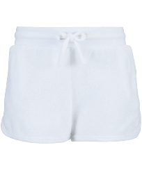 Pantalones cortos de color liso para niña Blanco vista frontal
