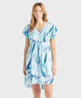 Women Short Viscose Dress Madrague Thalassa front worn view