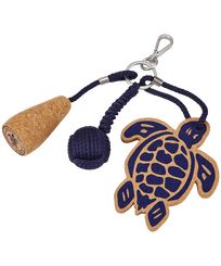 Turtle Cork Keyring Navy front view