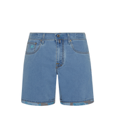 Men Denim Bermuda Shorts Starfish and Turtles Light denim w3 front view