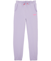Girls Cotton Jogger Pants Solid Lilac front view