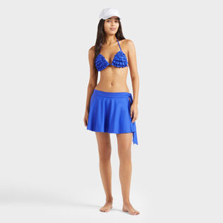 Falda de playa de color liso para mujer Marrakech vista frontal desgastada