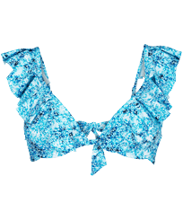 Bikini con estampado Flowers Tie & Dye para mujer Azul marino vista frontal