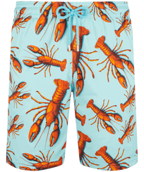 Herren Klassische lange Bedruckt - Lange Lobster Stretch-Badeshorts für Herren, Lagune Vorderansicht