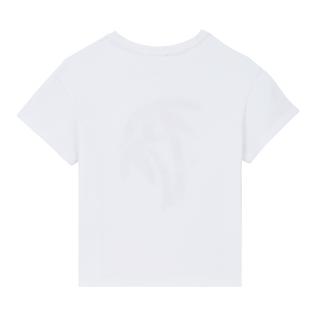 Camiseta de algodón orgánico con estampado Flowers in the Sky para niña Blanco vista trasera