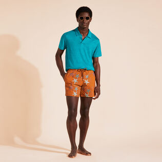 Men Swim Shorts Embroidered Glowed Stars - Limited Edition Caramel 细节视图1