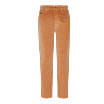 Men Vintage Faded 5-Pocket Corduroy Pants Caramel front view