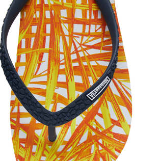 Men Beach Flip Flops Palm Leaves Mango details view 5
