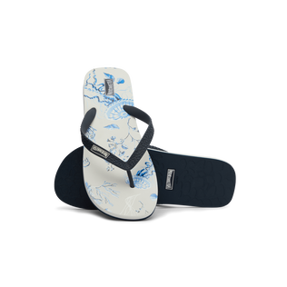 Men Flip Flops Medusa and Shells White details view 4