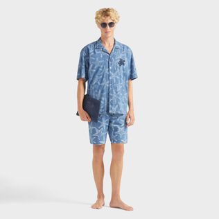 Hemd aus leichtem Denim mit Starfish-Print Bleach denim w4 Details Ansicht 1