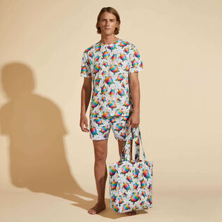 T-shirt uomo in cotone biologico - Vilebrequin x Okuda San Miguel Multicolore dettagli vista 1