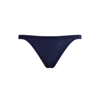 Women Mini brief Bikini Bottom Strass Navy front view