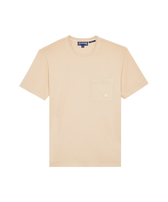 男士天然色纯色有机棉 T 恤 Pink champagne 正面图