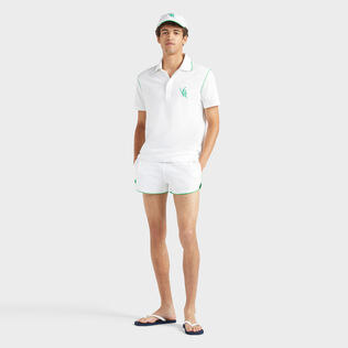 Men Organic Cotton Bermuda Shorts VBQ Line White details view 1